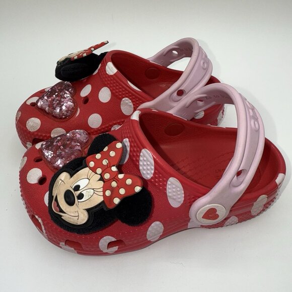 CROCS Disney Minnie Mouse Shoes Kids C 8 Classic Clog Play Toddler Sandal - Picture 2 of 10